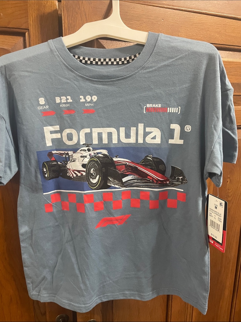 Hybrid Apparel Gray-Blue Formula 1 Graphic Tee NWT Sz. M